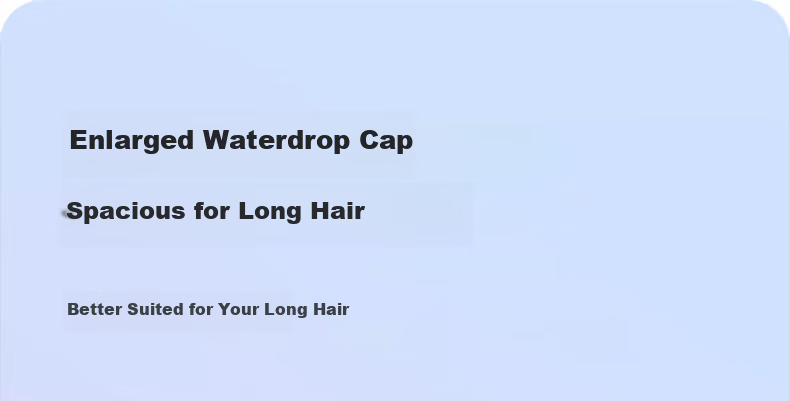 ANTA Adult Water Drop Swim Cap Hydrophobic Particle Swim Cap Waterproof Non-Tight Long Hair Swimming Cap Black 8