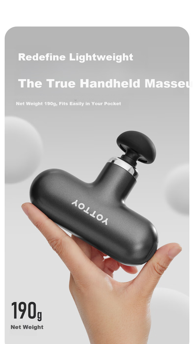 Yottoy Mini Massage Gun, Fascia Gun, Neck Massager, Multifunctional Fitness Deep Tissue Massager, White - Gift Box Editio 4