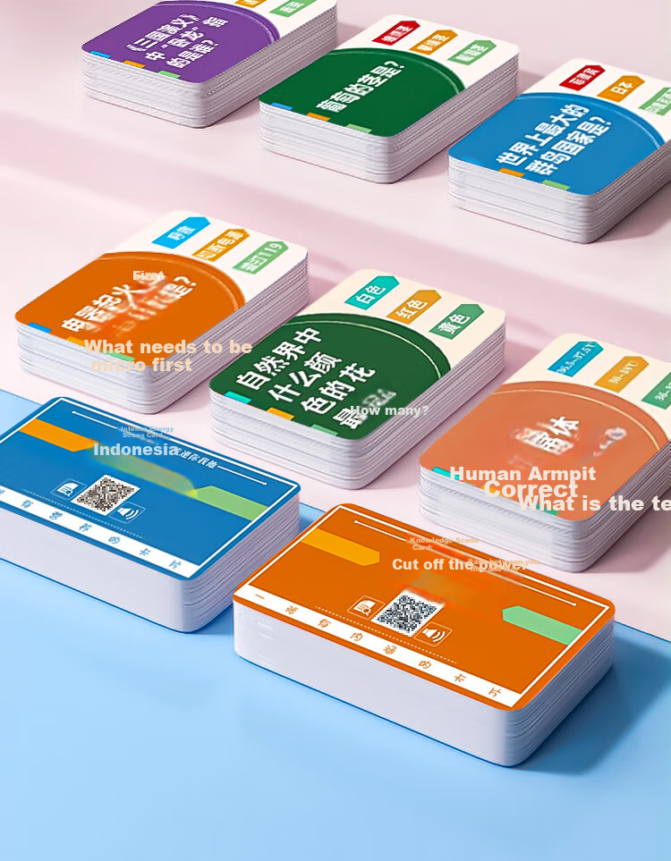 Huashimeng Picture-Based Idiom Cards for Primary And Secondary School Students, Fun Idiom Relay Poker Cards, Character Recognition Game Cards, 2 Boxes 3