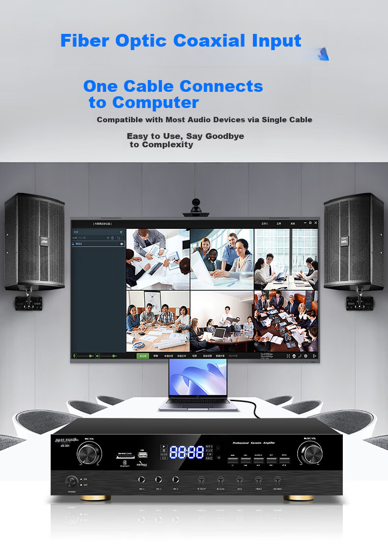 SAST Conference Room Audio System Set, Home KTV Background Music, Training Meeting Dedicated Microphone Equipment System, Bluetooth Amplifier Wall-Mounted Speakers VD-201/K8/M 4