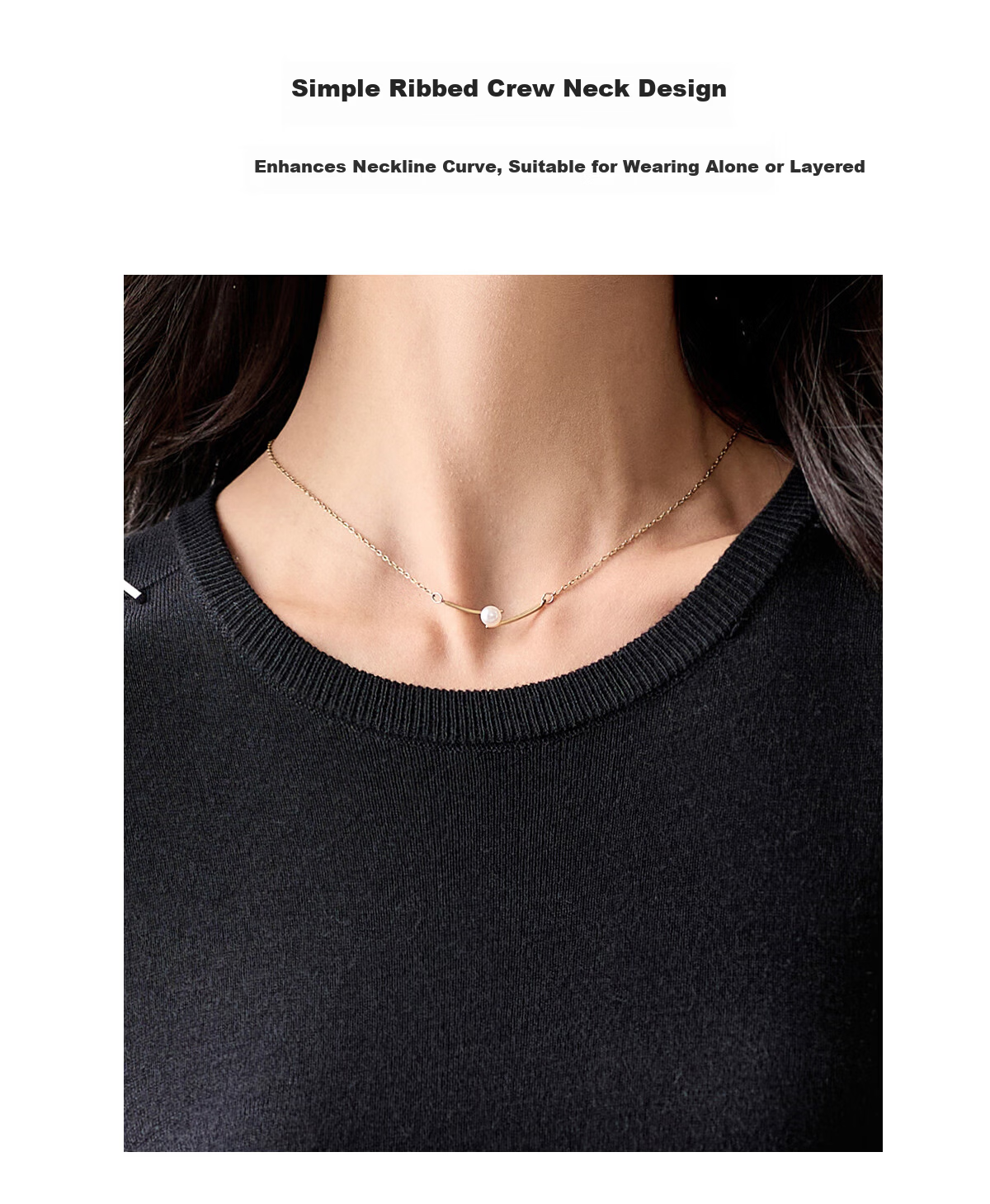 Chushen Chunqiu Women's Knitwear Designer Round Neck Solid Color Versatile Base Sweater Top S144Z7003 4