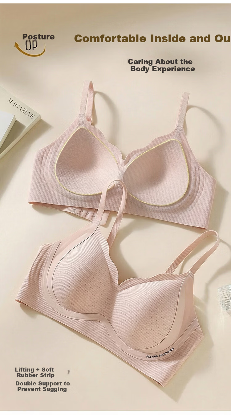 GUJIN [Anti-Gravity Lift] Women's Bra, Push-Up, Soft Support, Seamless, Invisible Foundation, Lift-Up, Side-Gathering Vest Brassiere 14