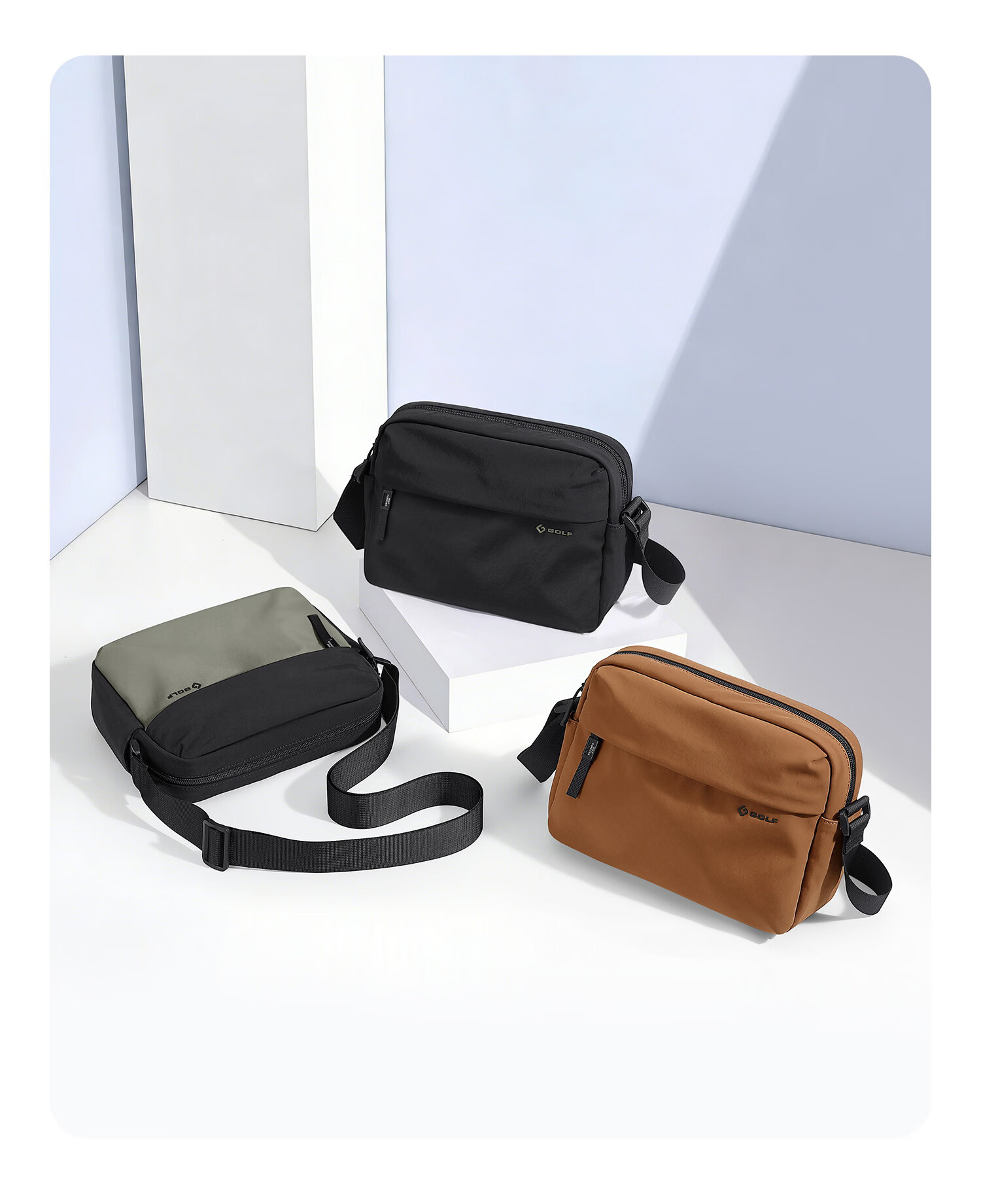 GOLF Men's Casual Lightweight Shoulder Bag Crossbody Bag Waterproof Outdoor Cycling Sports Bag for iPad and Phone 4