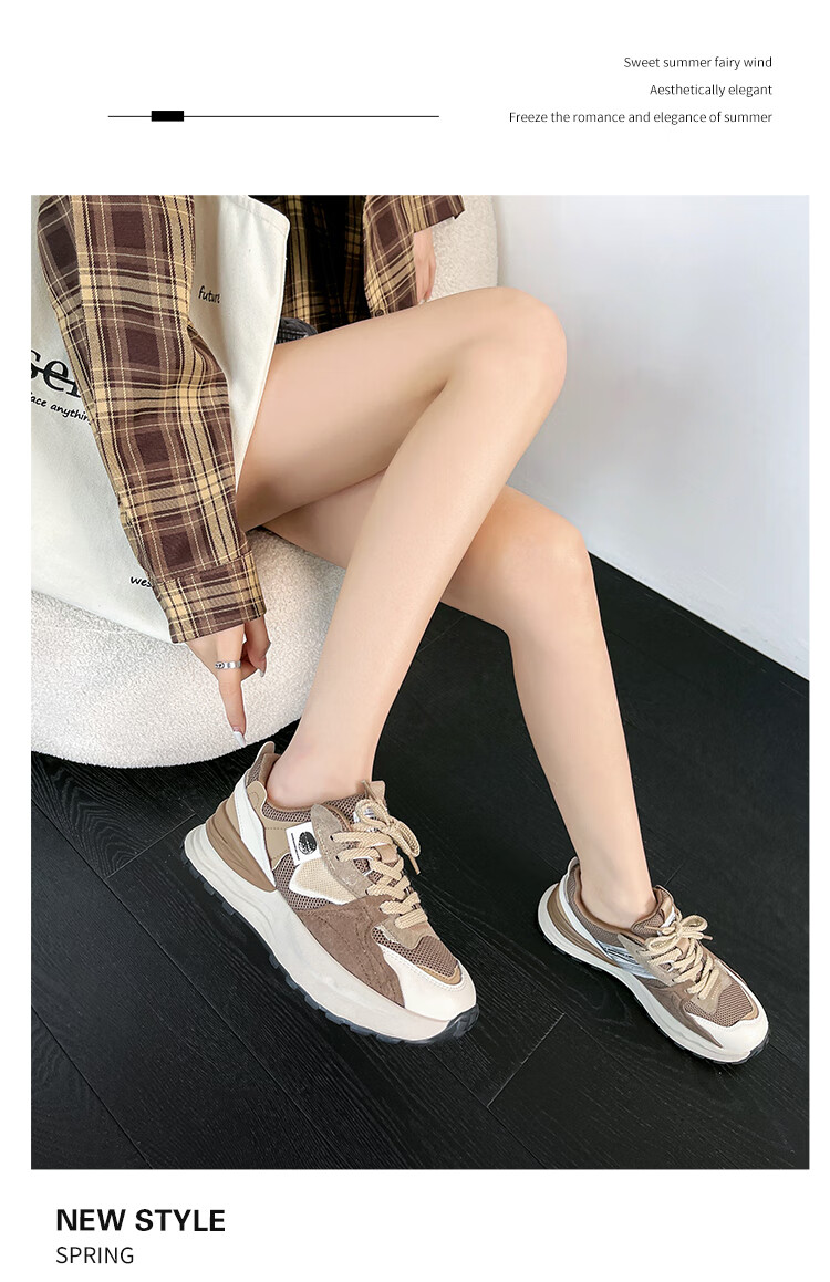 ZHR Dad Shoes for Women, Couples' Thick-Soled Heightening Casual Shoes, Fashionable Sports Shoes for Men And Women, G666 Gray Blue, Size 38 22