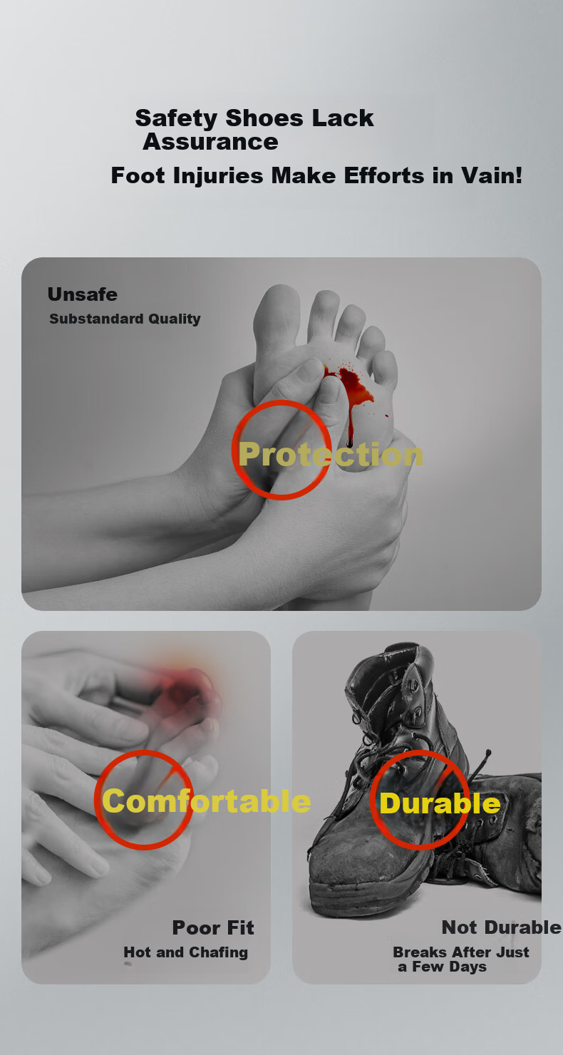 Junbu Safety Shoes Unisex Anti-Smash Anti-Puncture Steel Toe Ultra-Light Breathable Comfortable Work Shoes 6009 Size 41 1