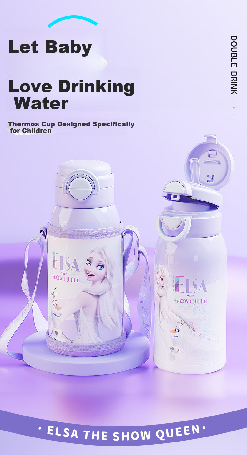 Disney Kids Insulated Water Bottle with Titanium Liner, Dual Drinking Spout, Mickey Mouse, 500ml, Suitable for Kindergarten and School Students 3