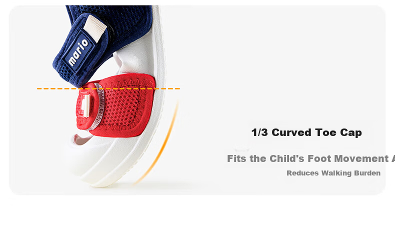 Cheerful Mario Kids Boys Summer 2025 Sports Sandals Toddler Boys Non-Slip Baby Beach Shoes Girls 9