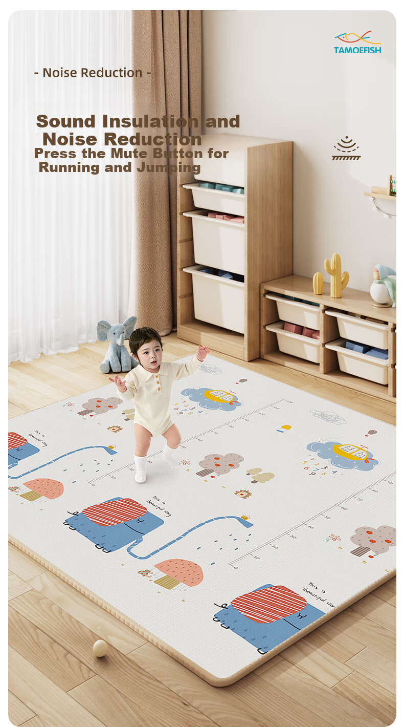 Tamengyu Double-Sided Thickened Baby Crawling Mat Non-Slip Children's Play Mat 2cm Thick Holiday Gift 10