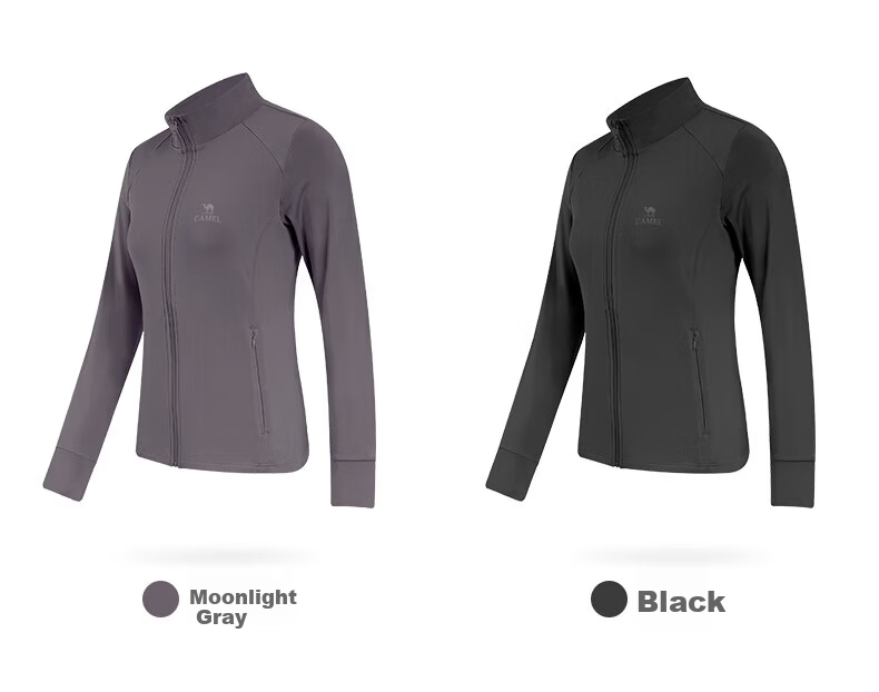 CAMEL Women's Yoga Wear, Autumn And Winter Fleece-Lined Jacket, Slim-Fit Fitness Clothing, Long-Sleeve Running Top, Cardigan Sportswear Y23CA40021 4