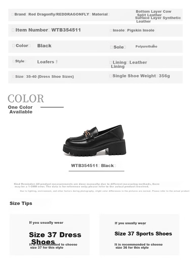 Red Dragonfly Women's Breathable Comfortable Loafers Soft Sole Slip-On Commuter Low-Cut Flats WTB354511 Black Size 36 8