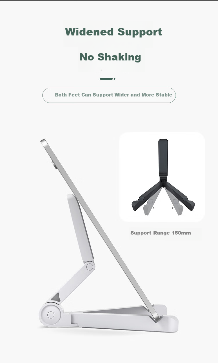HAILE Mobile Phone and Tablet Stand Desktop Tablet Holder Foldable Bedside Lazy Stand AM-1 White 5