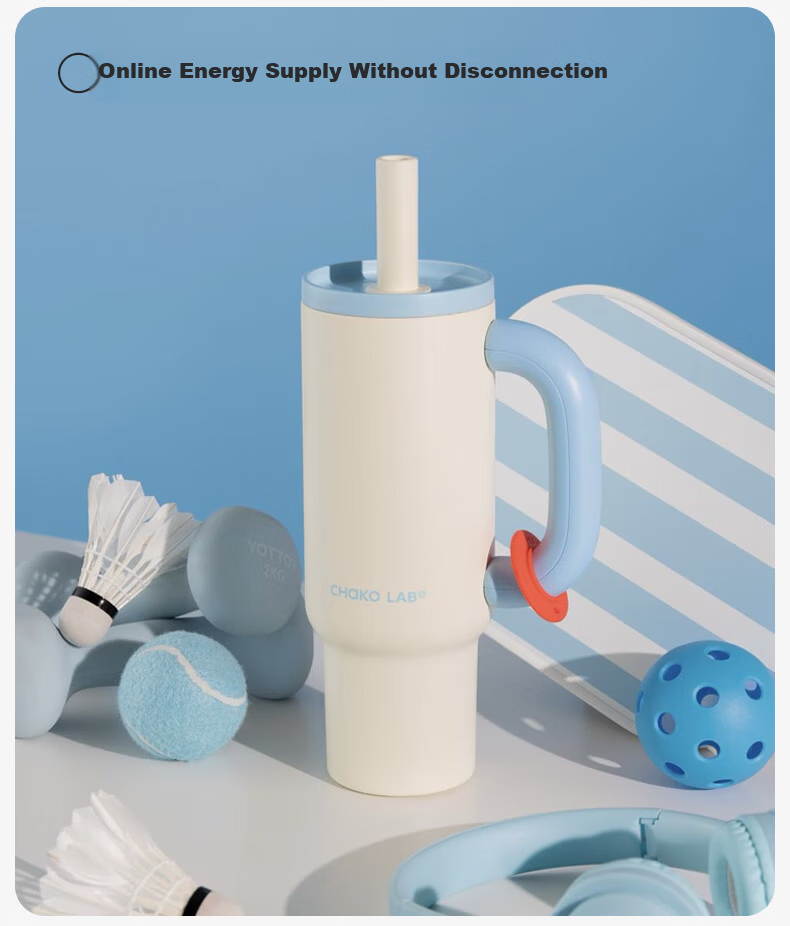 Chakolab Student Straw Ice Cup, Large Capacity Cold-Keeping Cup for Office, Stainless Steel Insulated Water Bottle, Car-Mounted Queen Cup for Wome 8