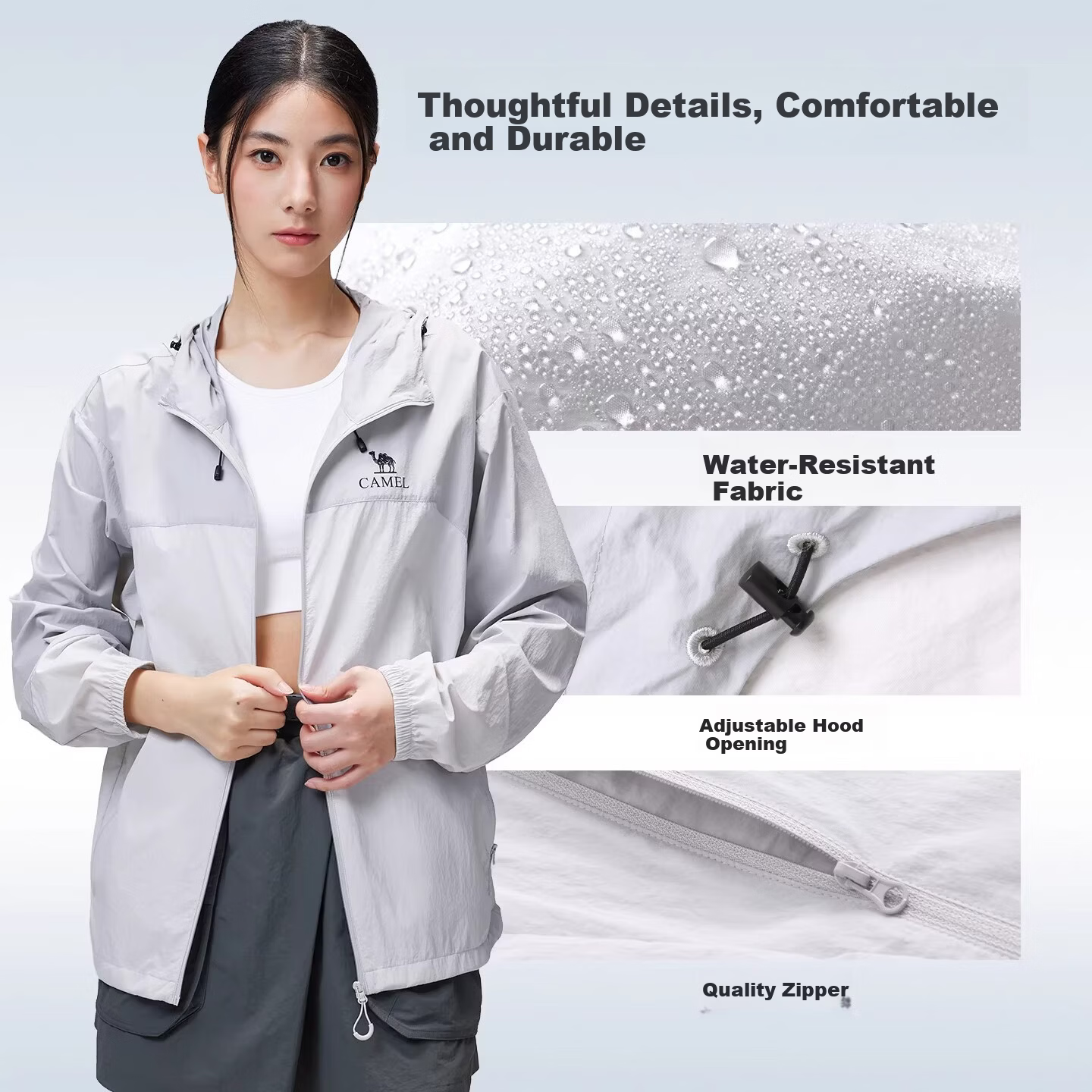CAMEL Outdoor Sun Protection Jacket 2026 Spring Summer New Unisex Cooling Water-Repellent Sports Coat 8017