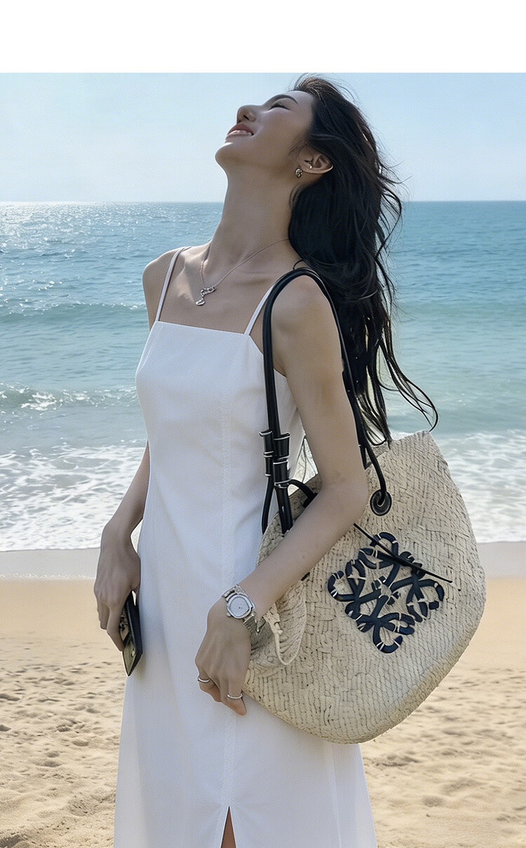 MT Oxygen Pure Cotton Summer Elegant Split Strap Mid-Length Flared Dress Slim Fit High-End Women 5