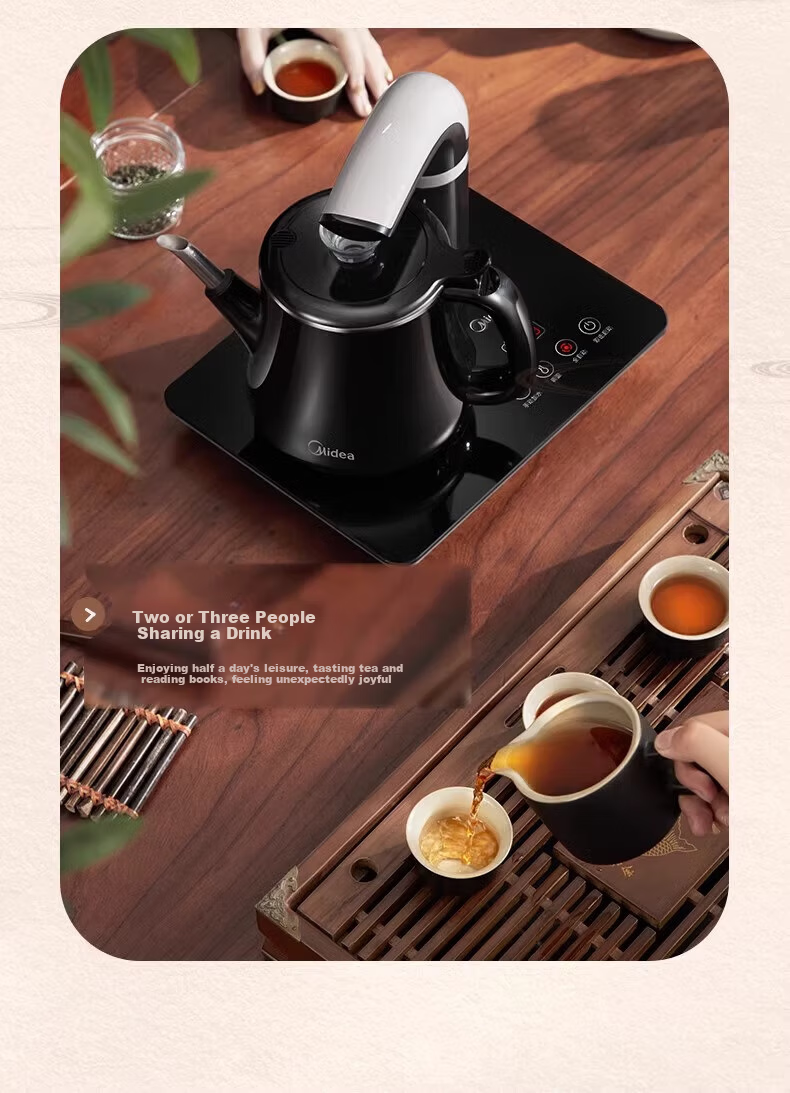 Midea Electric Kettle Double-Layer Anti-Scald Water Boiler Tea Maker Electric Tea Stove High Power Ring Heating Seamless Stainless Steel Inner Liner MK-PCE071 Price Protection 618 12