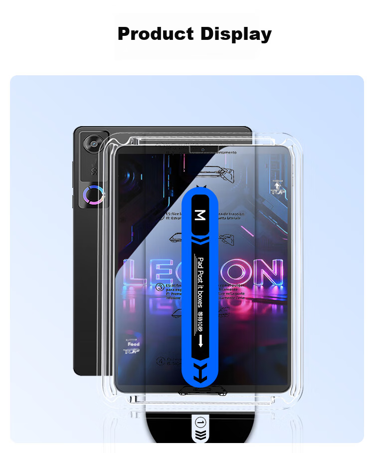 CoolerFang Dust-Free Instant Adhesive Screen Protector for Lenovo Legion Y700 8.8-inch 5th Gen Tablet Full Coverage Tempered Glass Film HD Anti-Fingerprint Drop Resistant for 2026/25/24 Models 4