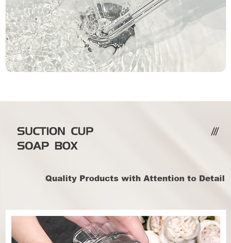 Bydoll Suction Cup Soap Dish Wall-Mounted Single-Layer Draining No-Drill High-End Home Bathroom Balcony Soap Holder Organizer 18