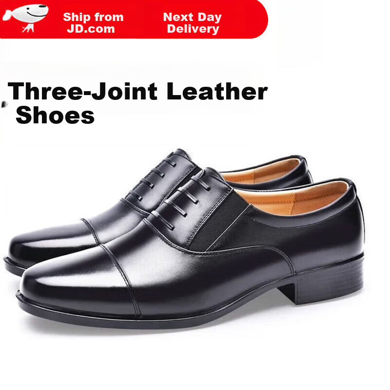 Jihua 35053 Men's Slip-On Formal Leather Shoes Casual Business Officer Black 38