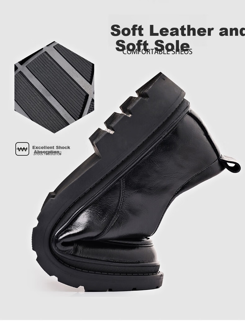 MULINSEN Men's Business Formal Casual Shoes Versatile Lace-up Thick-soled Work Shoes 5591 6