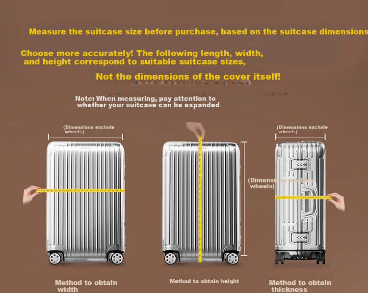 Banjeni Transparent Luggage Cover Dustproof Thickened Waterproof Protective Case for 22-inch Suitcase 4