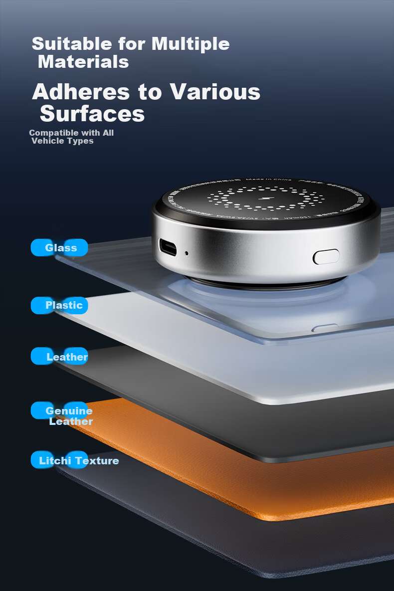 Kustar Electric Vacuum Suction Cup Car Phone Holder Magsafe Magnetic Wireless 15W Fast Charging QI2 Certified Live Streaming Vlog Anti-Shake Lampart Mount 4