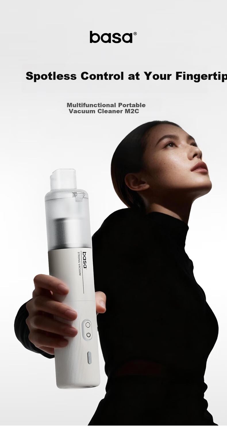 BASA Car Vacuum Cleaner Handheld Small Wireless High Suction Powerful Blower Vacuum All-in-One Automotive Home Desktop Cleaning Multifunction High Power Long Battery Life 8000Pa 4