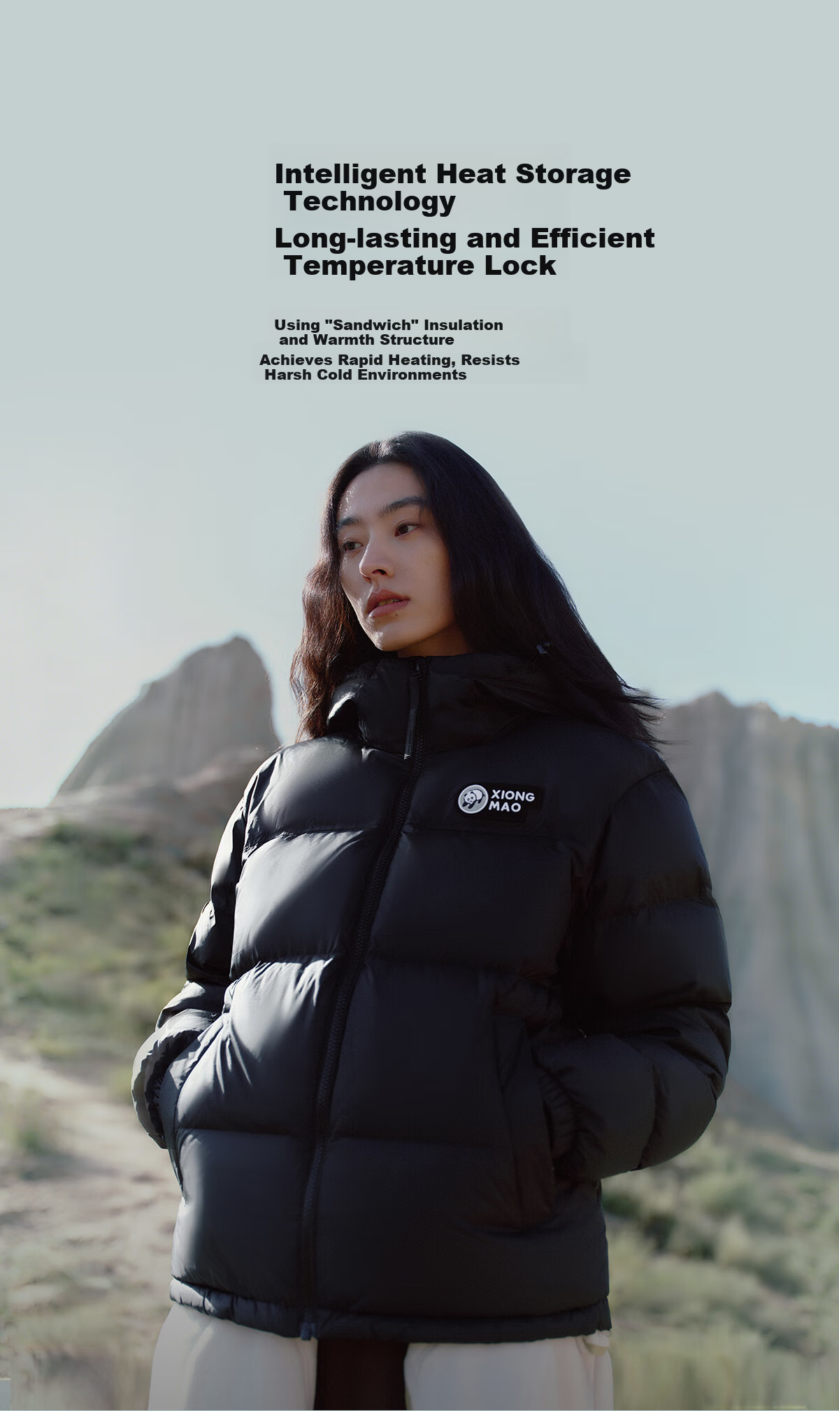 Panda Zhang Yuxi Style "Bubble" Down Jacket Unisex Autumn Winter Thickened Warm Hooded Puffer Coat 144Y5 9