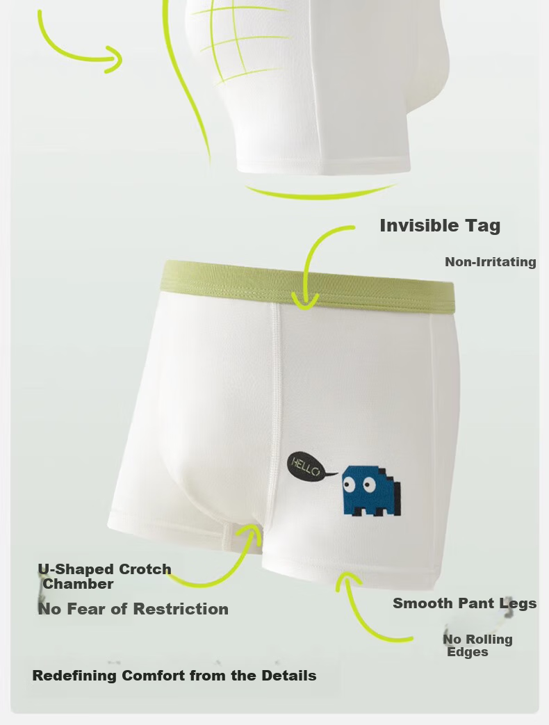 Mianqixiong Boys' Summer Thin Modal Ice Silk Mesh Boxer Briefs - BS02 - XXXL 13