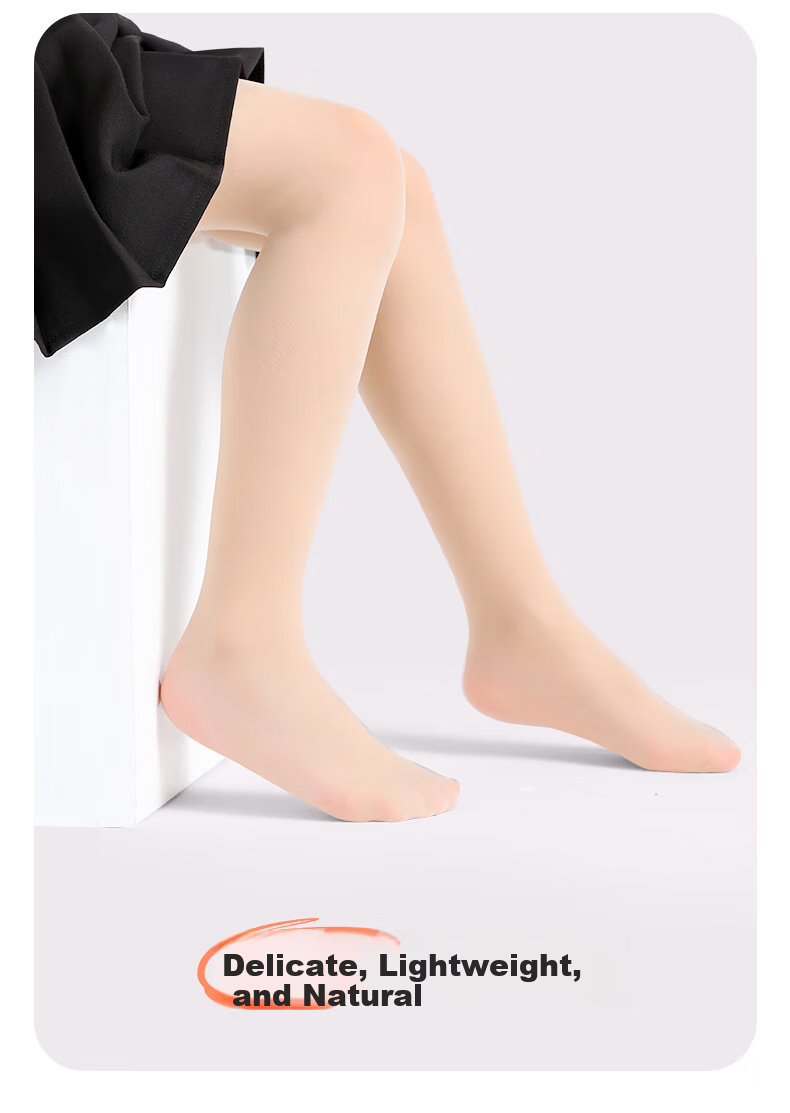 Zhiyouban Children's Thin Skin-Colored Tights Girls Ultra-Thin Nude Effect Spring Autumn White Cat Paw Pantyhose 4