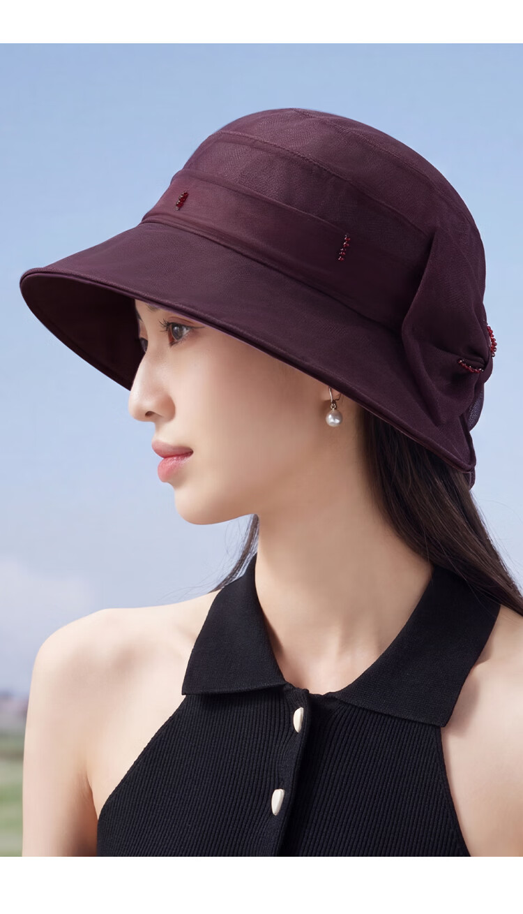 Shanghai Story Women's Silk Sun Hat Spring Summer Mulberry Silk UV Protection Sun Hat Beige Mom Gift 21