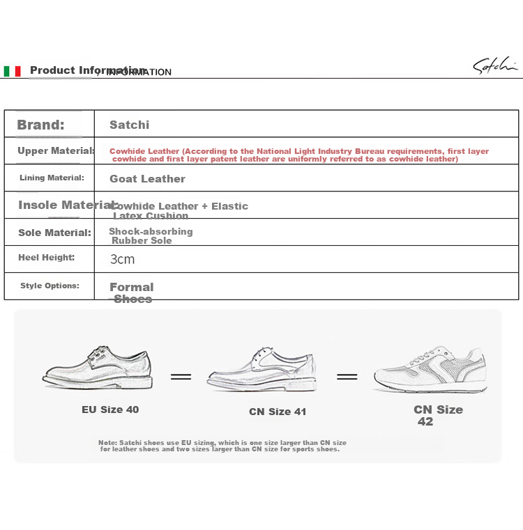 SATCHI Men's Shoes Comfortable Cushion Slip-On Business Casual Leather Shoes SATCHI Leather Shoes 40822019Z Black Size 42 2