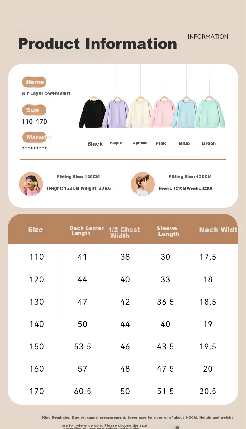 JEANSWEST Girls' Sweatshirt Spring Autumn 2025 Children's Air Layer Top Stylish Long Sleeve Loose Fit Clothes for Older Kids 1