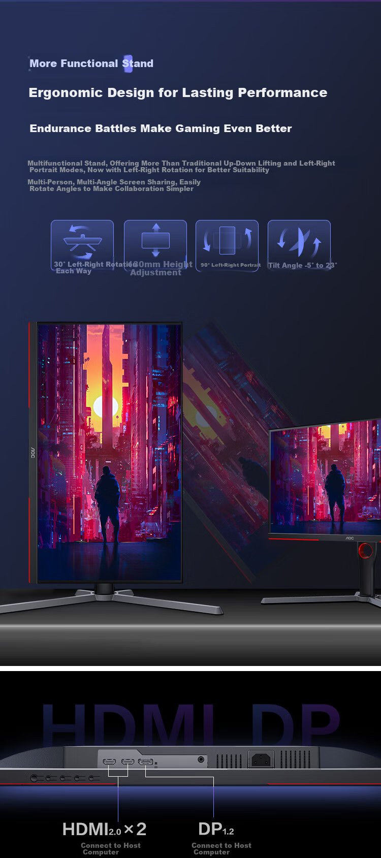 AOC 24.5-Inch 420Hz FastIPS LCD, 1ms Response Time, HDR400, Hardware Low Blue Light, Gaming And E-Sports Computer Monitor, Zeus Shield 25G 4K 7