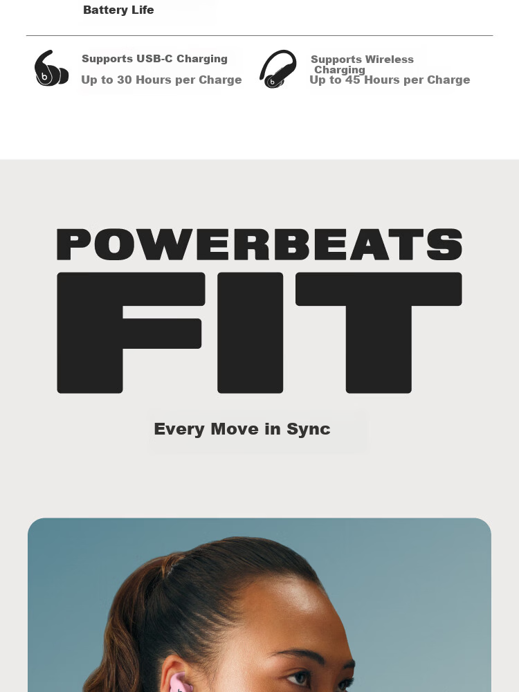 Beats Powerbeats Fit [Gift Box Edition], True Wireless Noise-Cancelling Earphones [Gift], Sports Bluetooth Headphones, Compatible with Apple And Android Devices, Super Pink 2