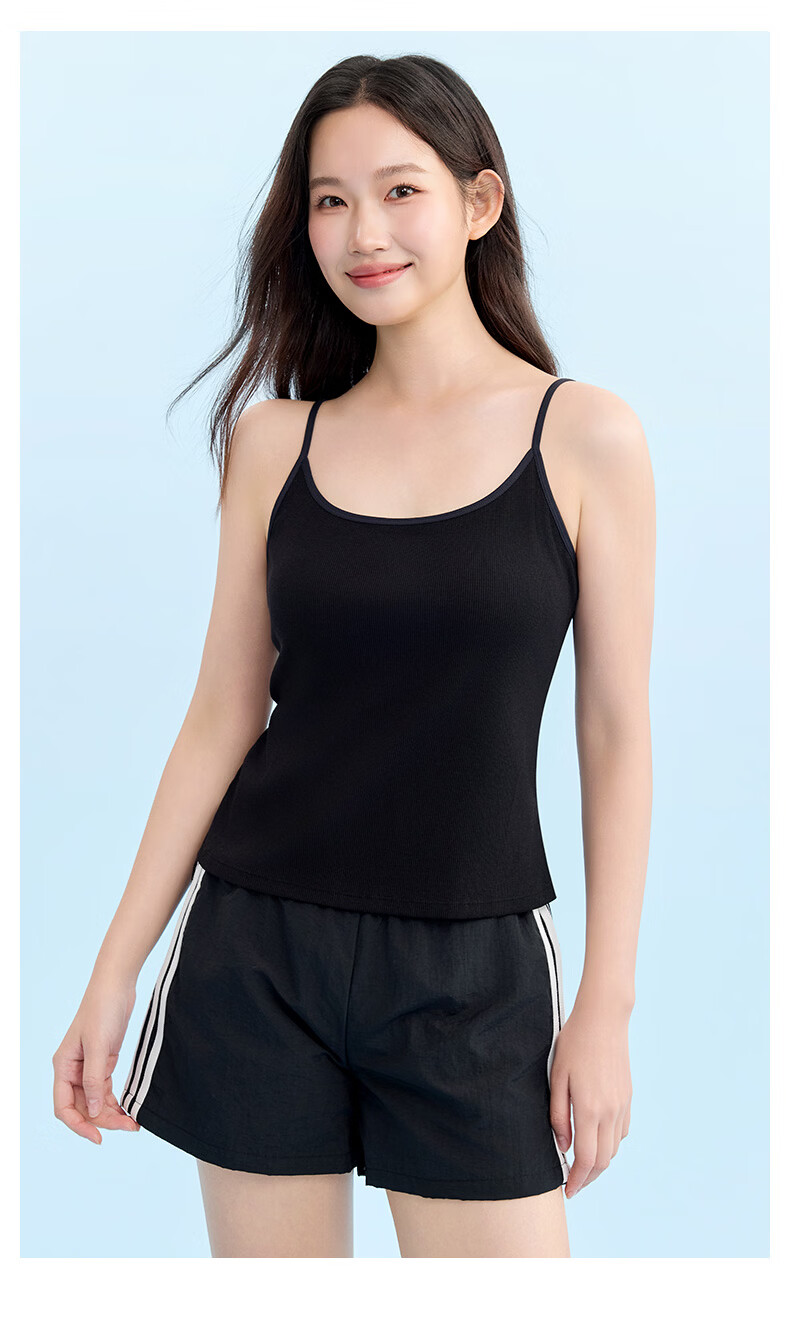 MiiOW Soft High Elastic Cooling Ribbed Tank Top for Women Breathable Skin-Friendly Slim Fit Inner and Outer Wear Basic Shirt 10