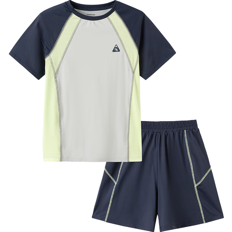 Balabala Kids Boys Short Sleeve Set Girls Two-Piece T-Shirt 2026 New Summer Quick-Dry Sports Pants Cooling