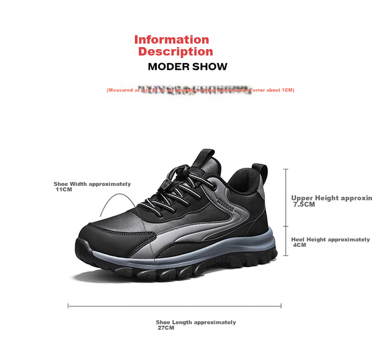 Warrior Men's Autumn Casual Sports Soft Sole Slip-On Leather Waterproof Non-Slip Walking Shoes Black Size 43 4