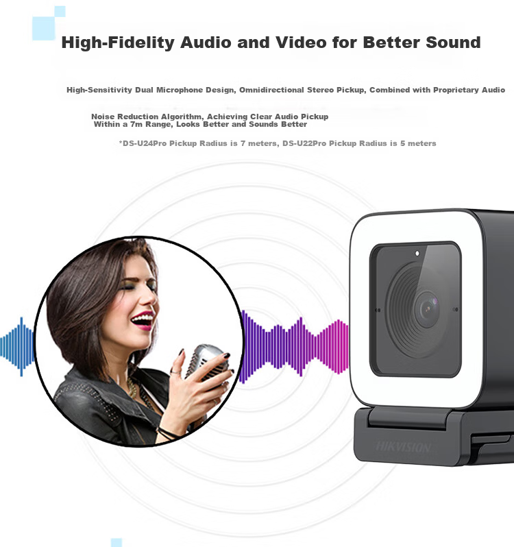 Hikvision Live Streaming Camera 1080P HD Dual Microphones Focus Soft Light Smart Beauty Portrait Centering USB Webcam U22 Pro for Laptop and Desktop 9