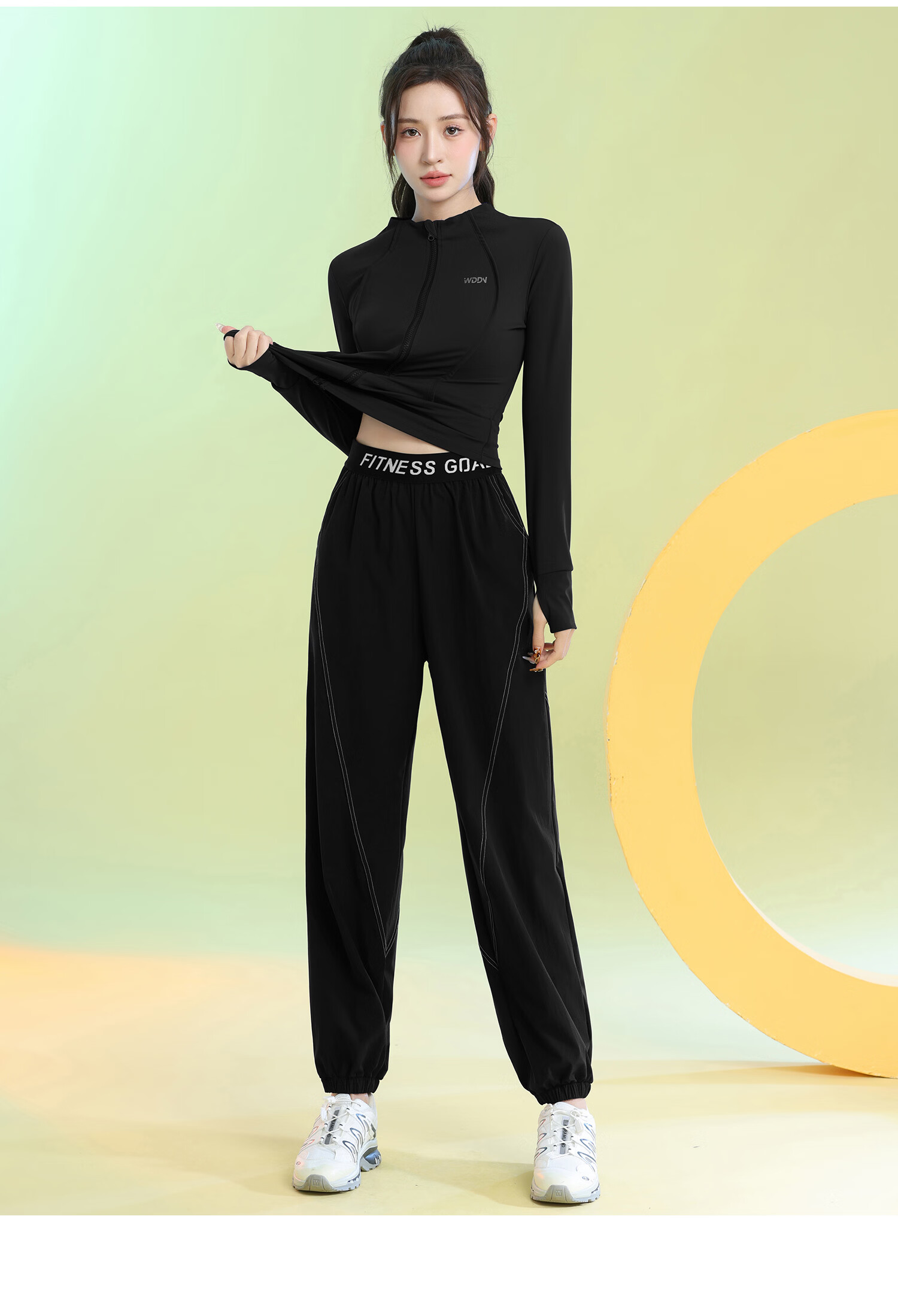 Baisirong 140 Jin Plus Size Women's Quick-Dry Fitness Running Pants Lightweight Yoga Training Straight-Leg Jogger Wide-Leg Trousers 8