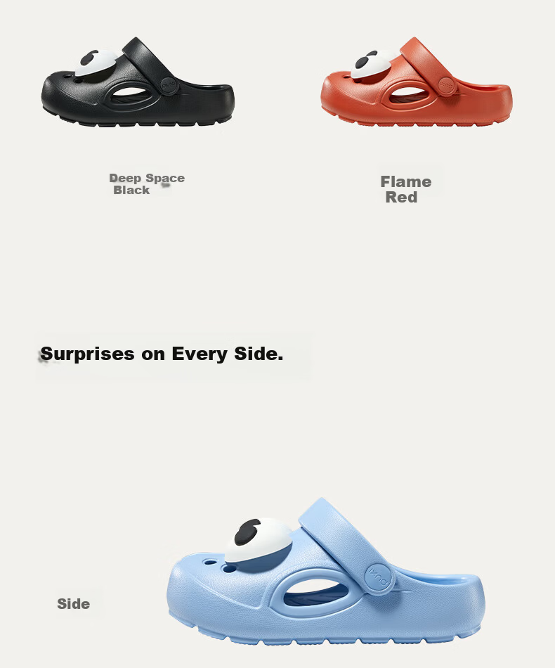 Puxi Big Eye Kids Unisex Non-Slip Cute Soft Sole Beach Shoes Children's Closed-Toe Slippers 13