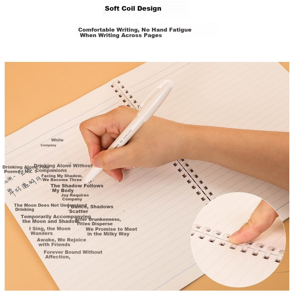 KOKUYO x SOUSOU Designer Collaboration Soft Spiral Notebook 8mm Dot Grid B5/40 Pages Radish Grass WSG-SR1XB540-1