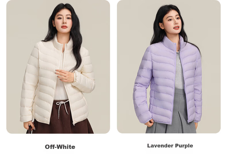 YAYA Lightweight Down Jacket Women Autumn Winter Thin Short Lightweight Warm Stand Collar Fashion Casual Coat 7