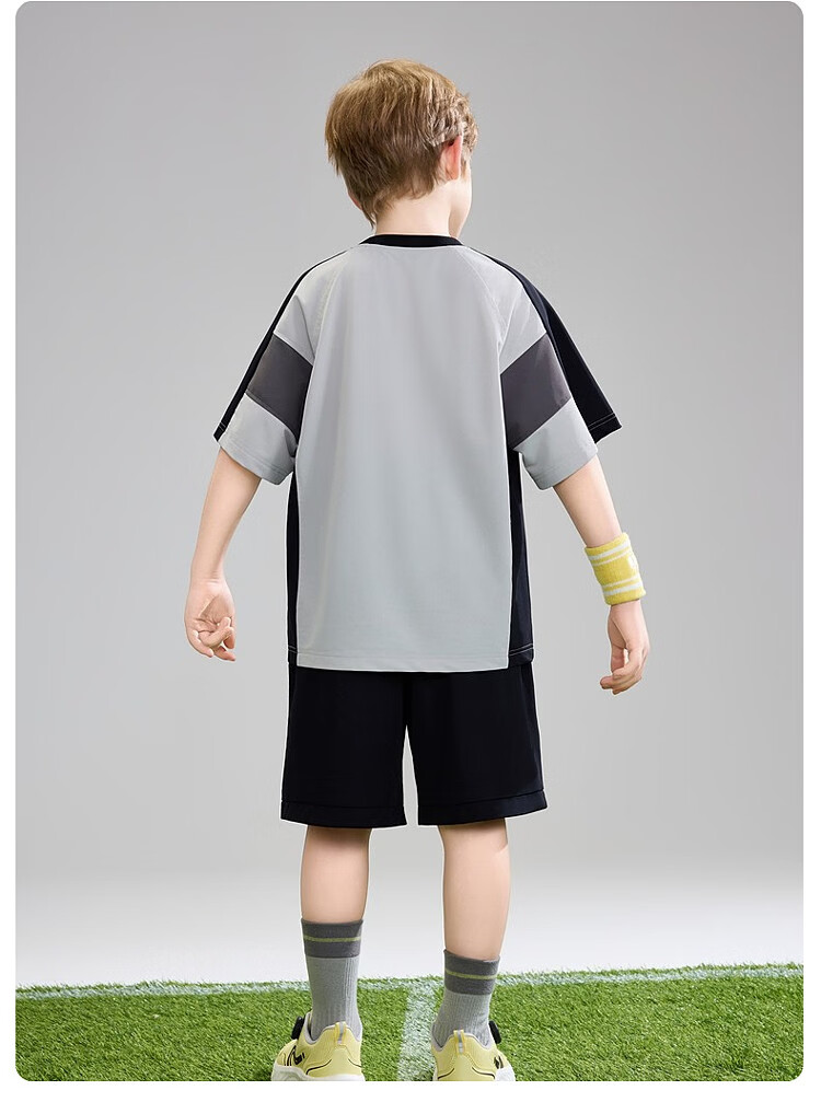 ASK JUNIOR Children's Quick-Dry Set Summer 2026 Boys' Short Sleeve T-Shirt and Sports Shorts Two-Piece Set 16