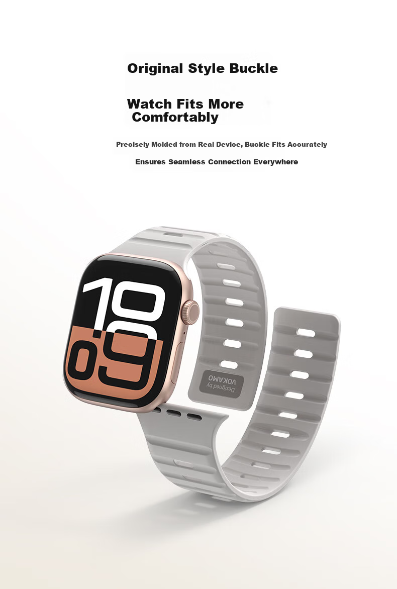 VOKAMO Minimalist Fashion Apple Watch Series 10/9/8/Ultra Magnetic Silicone Sports Band 44-49mm Unisex 2025 5