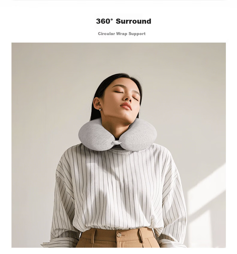 MUJI Workshop U-Shaped Neck Pillow Travel Nap Pillow Portable Cervical Support Cushion 3