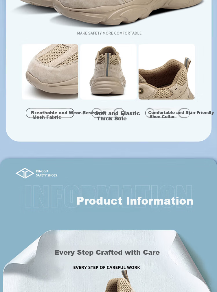 Dinggu Men's Lightweight Soft Sole Anti-Slip Wear-Resistant Anti-Smash Anti-Puncture Safety Work Shoes JD1166huiW39 2