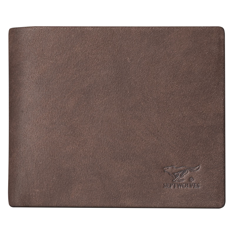Seven Wolves Men's Wallet Genuine Leather Brown 2026 Latest Model Father's Day Gift for Dad Elders