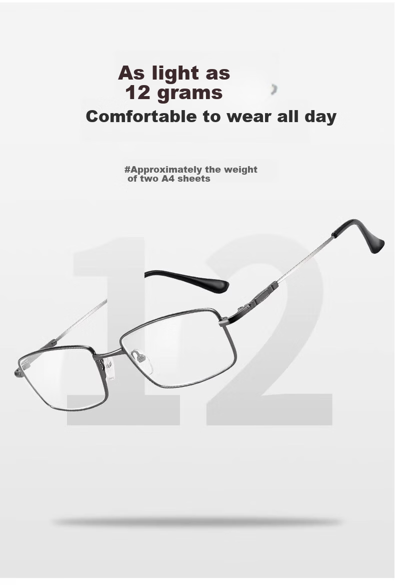 GOGOSOON 2025 New Business Men's Reading Glasses Memory Titanium Alloy Genuine Ultra-Light Frame 4
