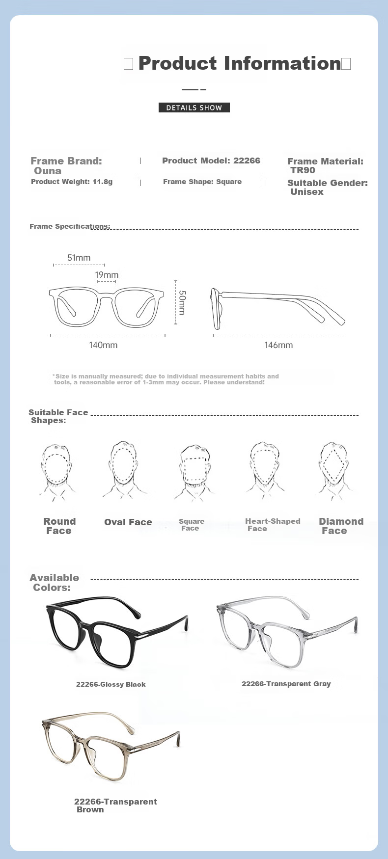 Ouna Blue Light Blocking Glasses Non-Prescription Anti-Radiation Eyewear for Phone and Computer Unisex (Jingcang) 9