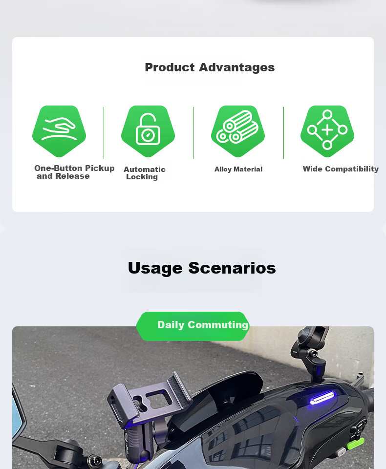 FANAUE Bicycle Electric Scooter Ball Head Phone Holder Quick Release Clamp Extension 25mm Ball Head Accessory CPC-08 3